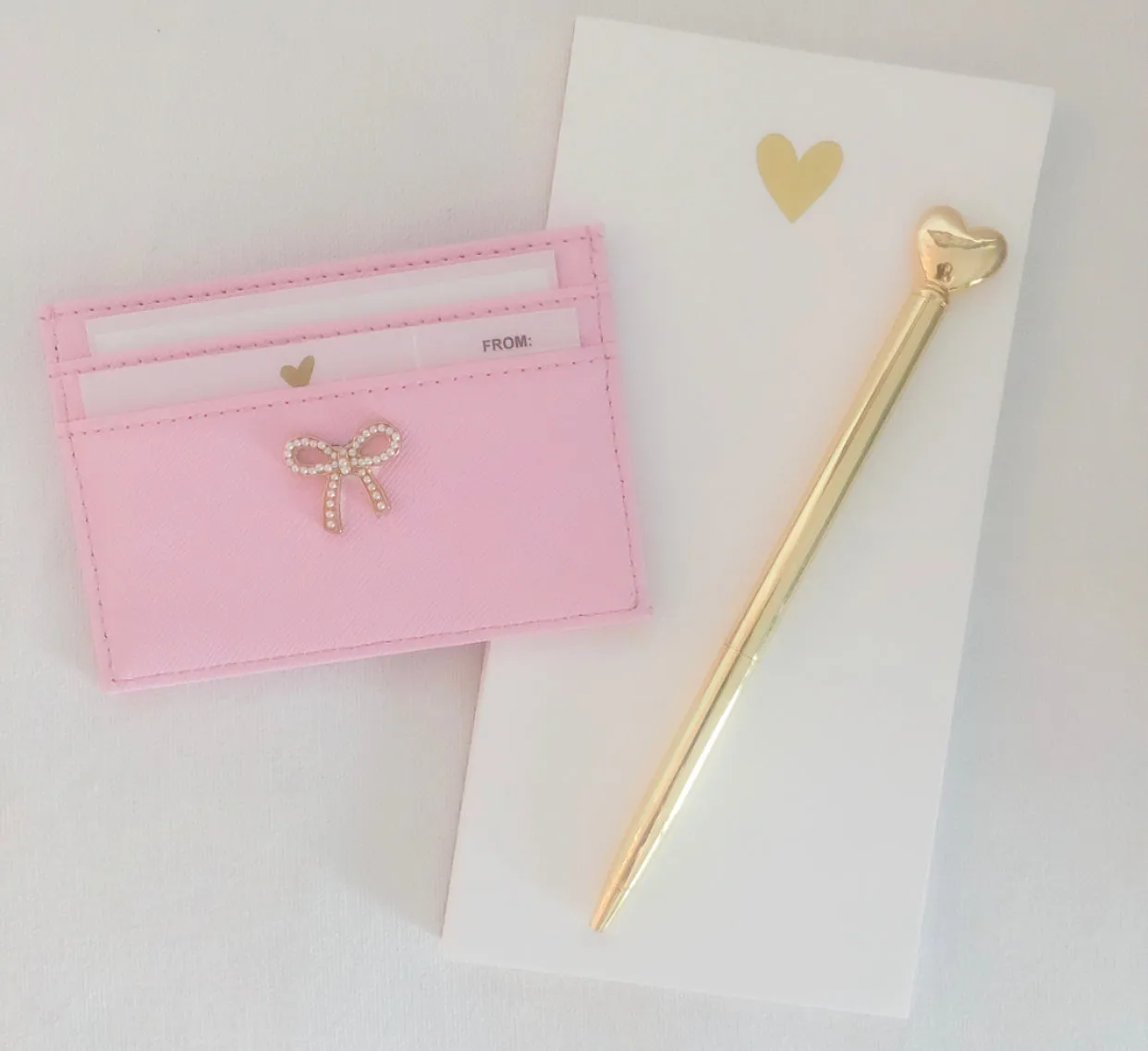 PINK BOW CARD HOLDER