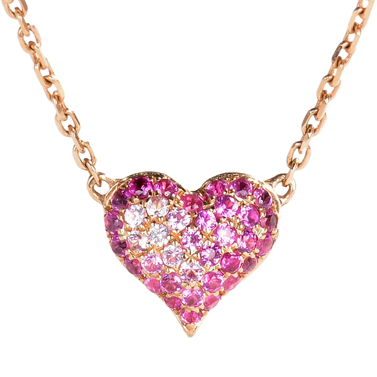 Pink Sapphire Heart Pendant Necklace