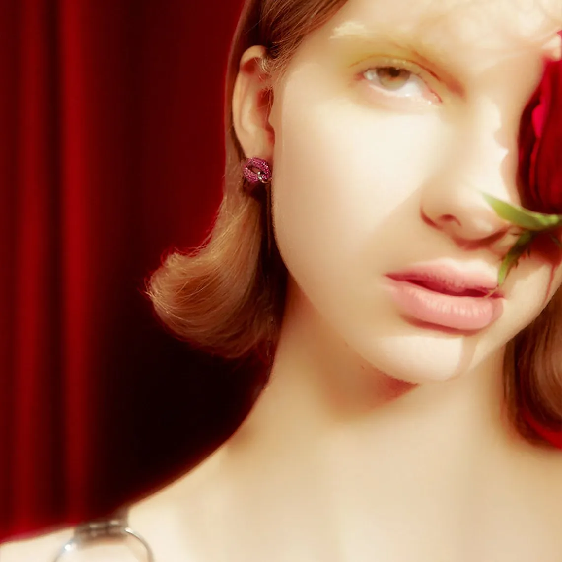 Pink Sapphire Lips 'Kiss Me' Earrings