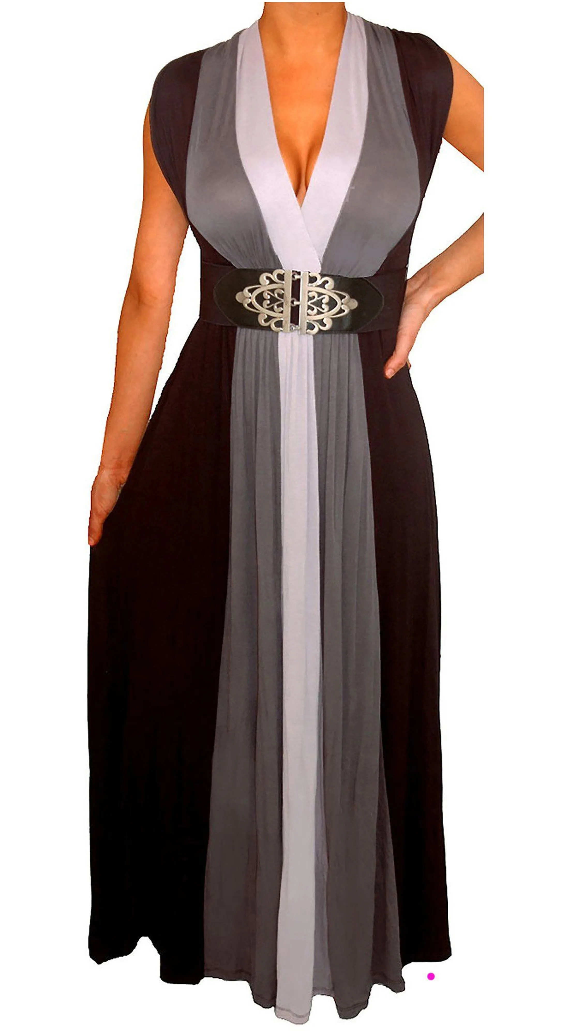 Plus Size Gray Maxi Dress