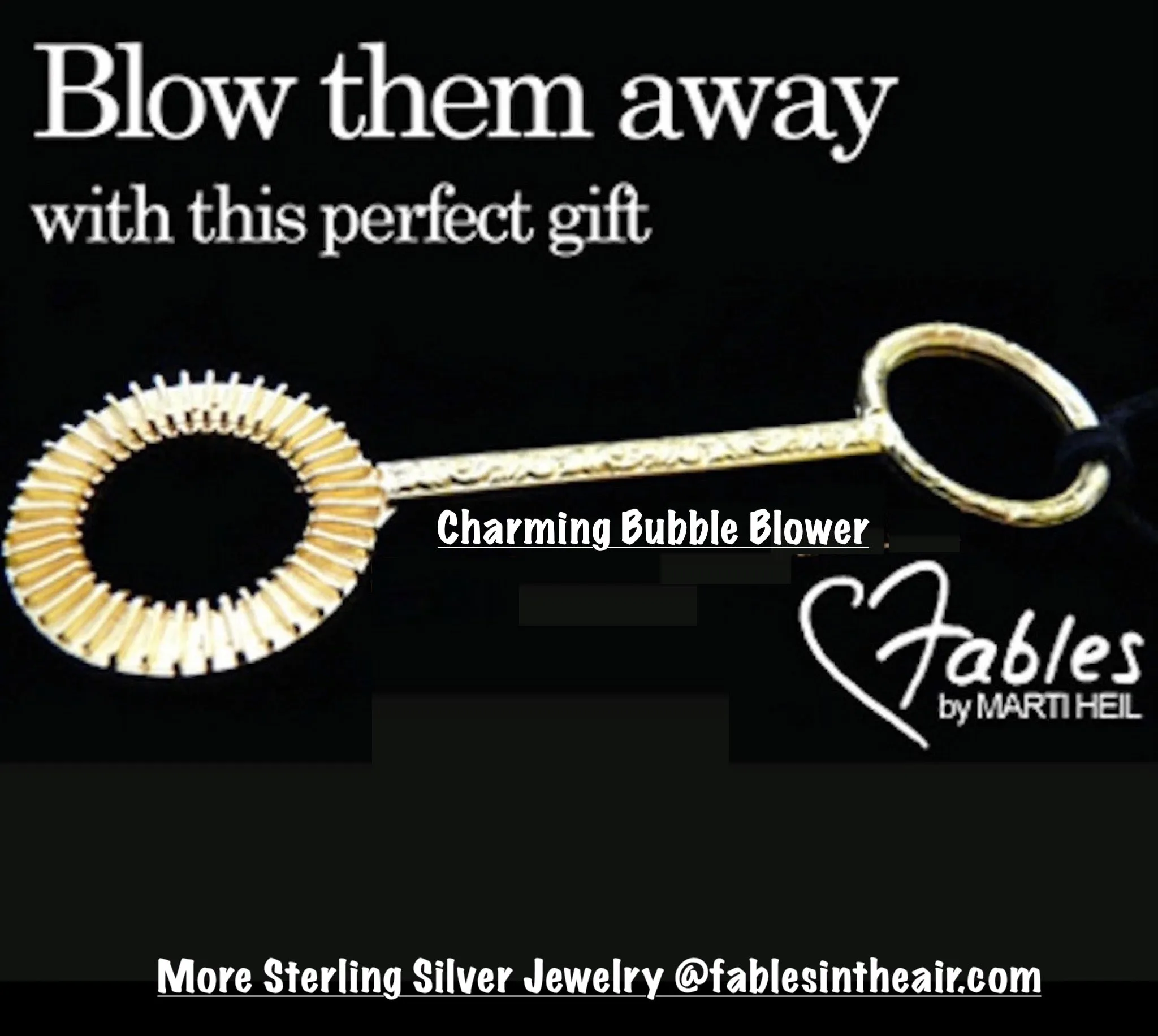 "Charming" Bubble Blower Wand and Charm