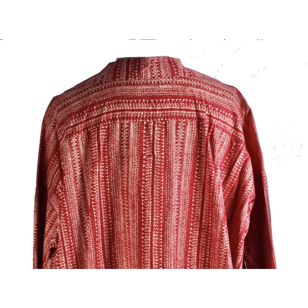 RARE Vintage Marimekko Maxi Dress 1970s Womens S Red & Cream Mini Print