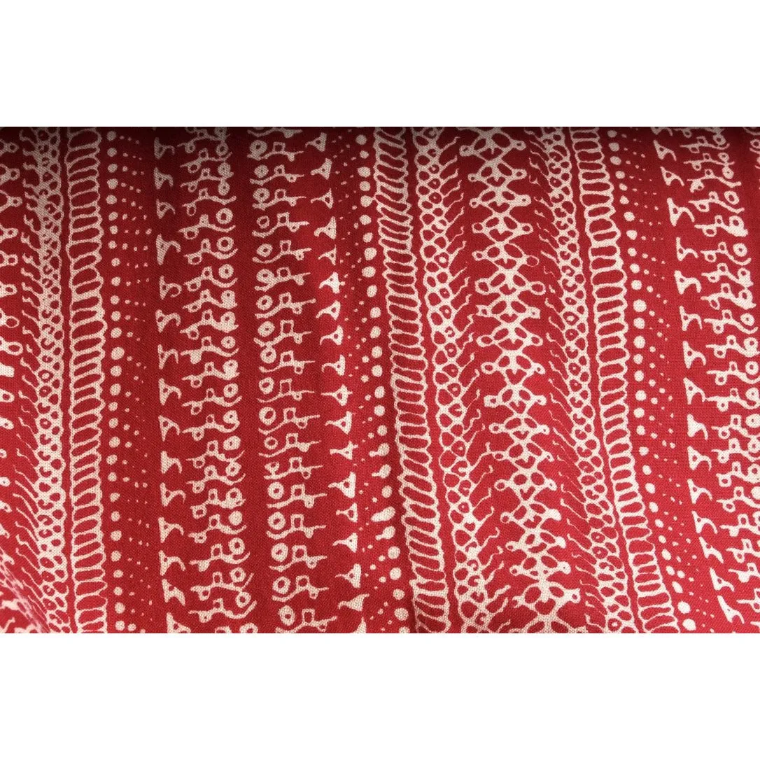 RARE Vintage Marimekko Maxi Dress 1970s Womens S Red & Cream Mini Print