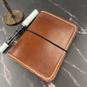 Ready-to-ship, PASSPORT Cover, Classic Traveler's Notebook, Brown w Stitching, Full-Grain Leather, 5-3/8"x8.5" (open flat)