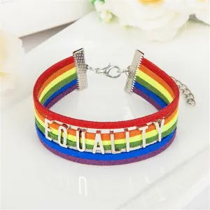 Red & Purple 'Equality' Cord Bracelet