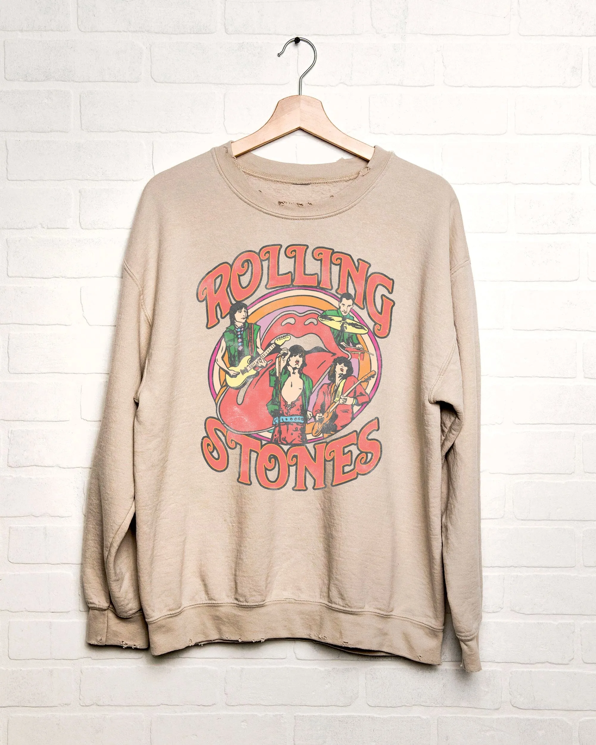Rolling Stones Vintage Concert Sand Thrifted Sweatshirt