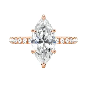 Rose Gold 1.5ct Marquise Cut Engagement Ring