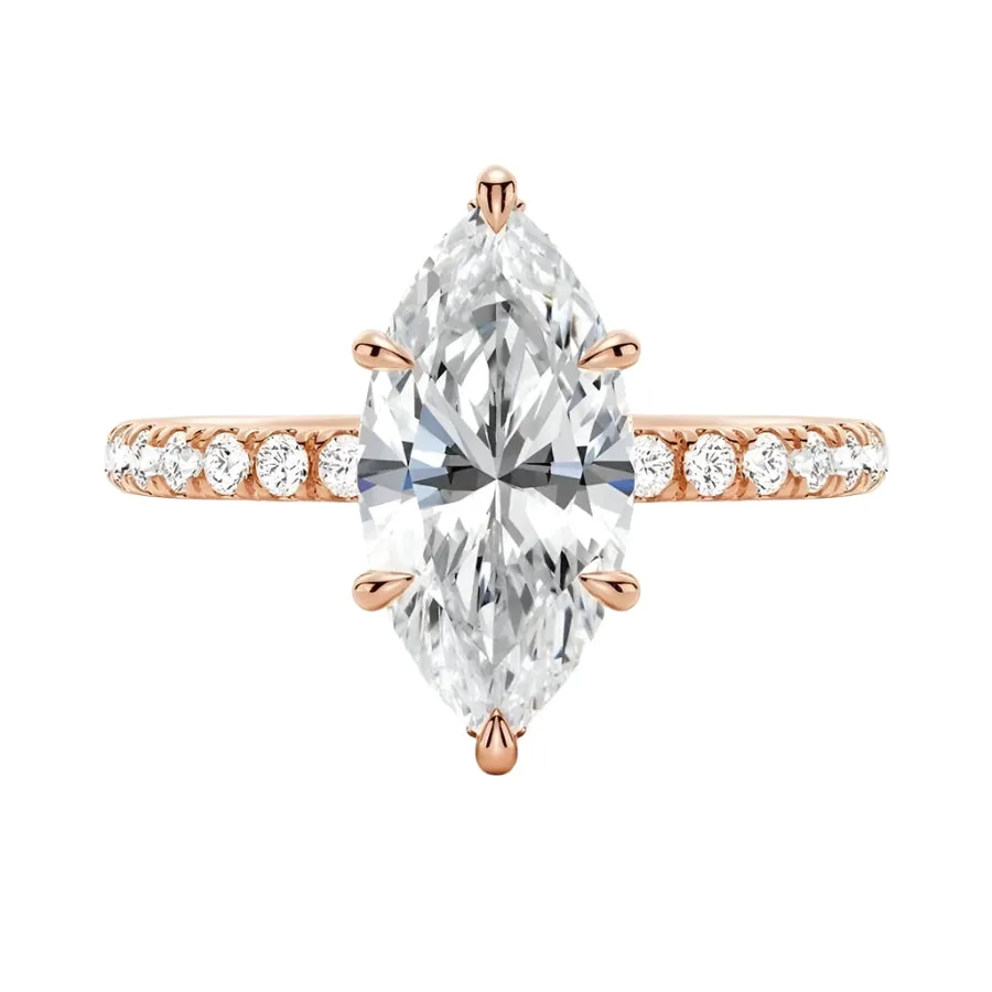 Rose Gold 1.5ct Marquise Cut Engagement Ring