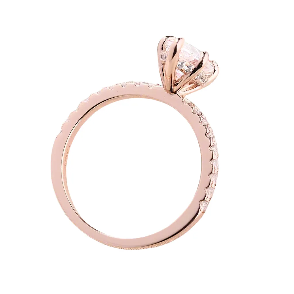 Rose Gold 1.5ct Marquise Cut Engagement Ring