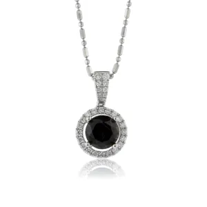 Round Color Change Sapphire and Diamond Halo Pendant