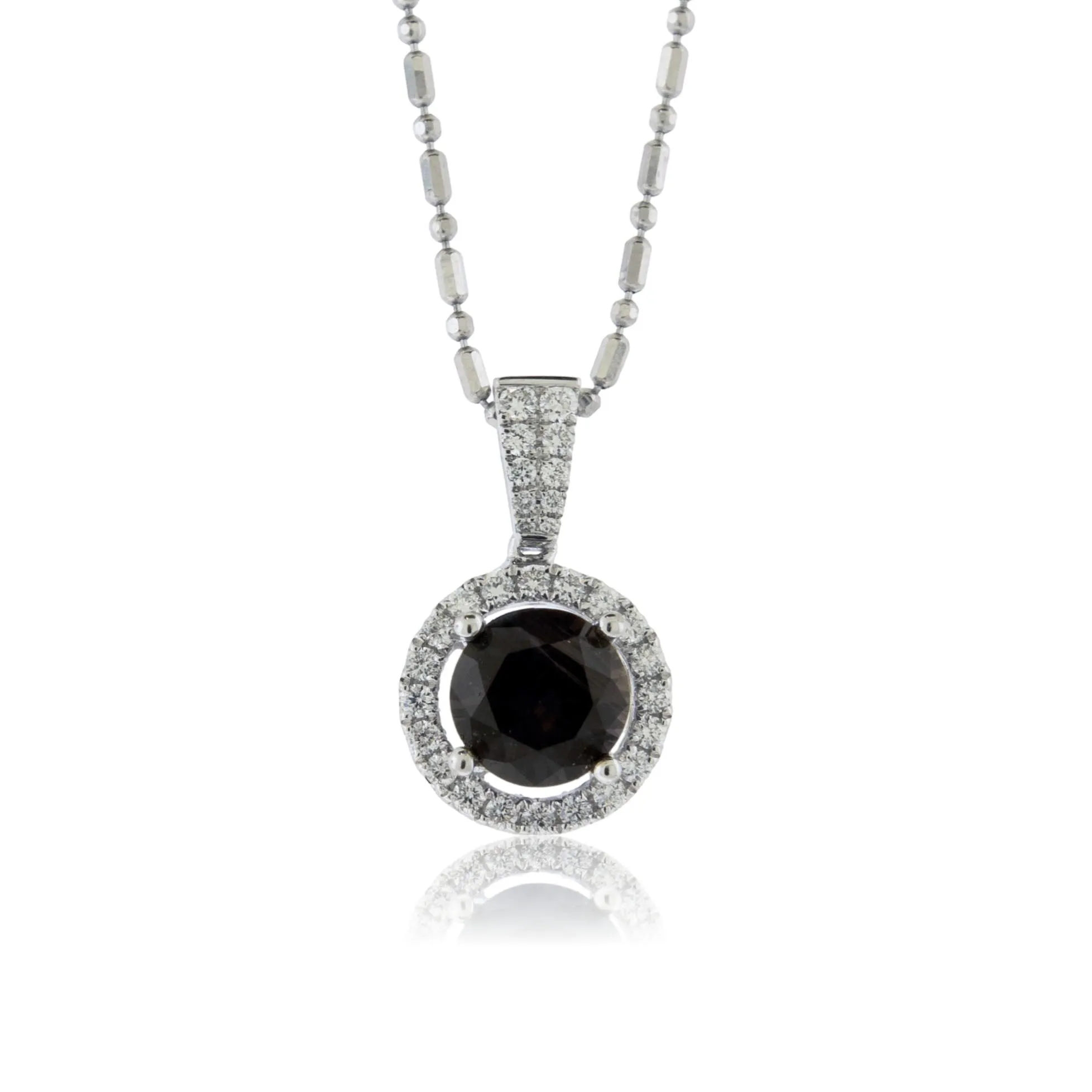 Round Color Change Sapphire and Diamond Halo Pendant