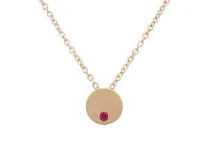 Round Love Stories Precious Gemstone Pendant, Yellow Gold