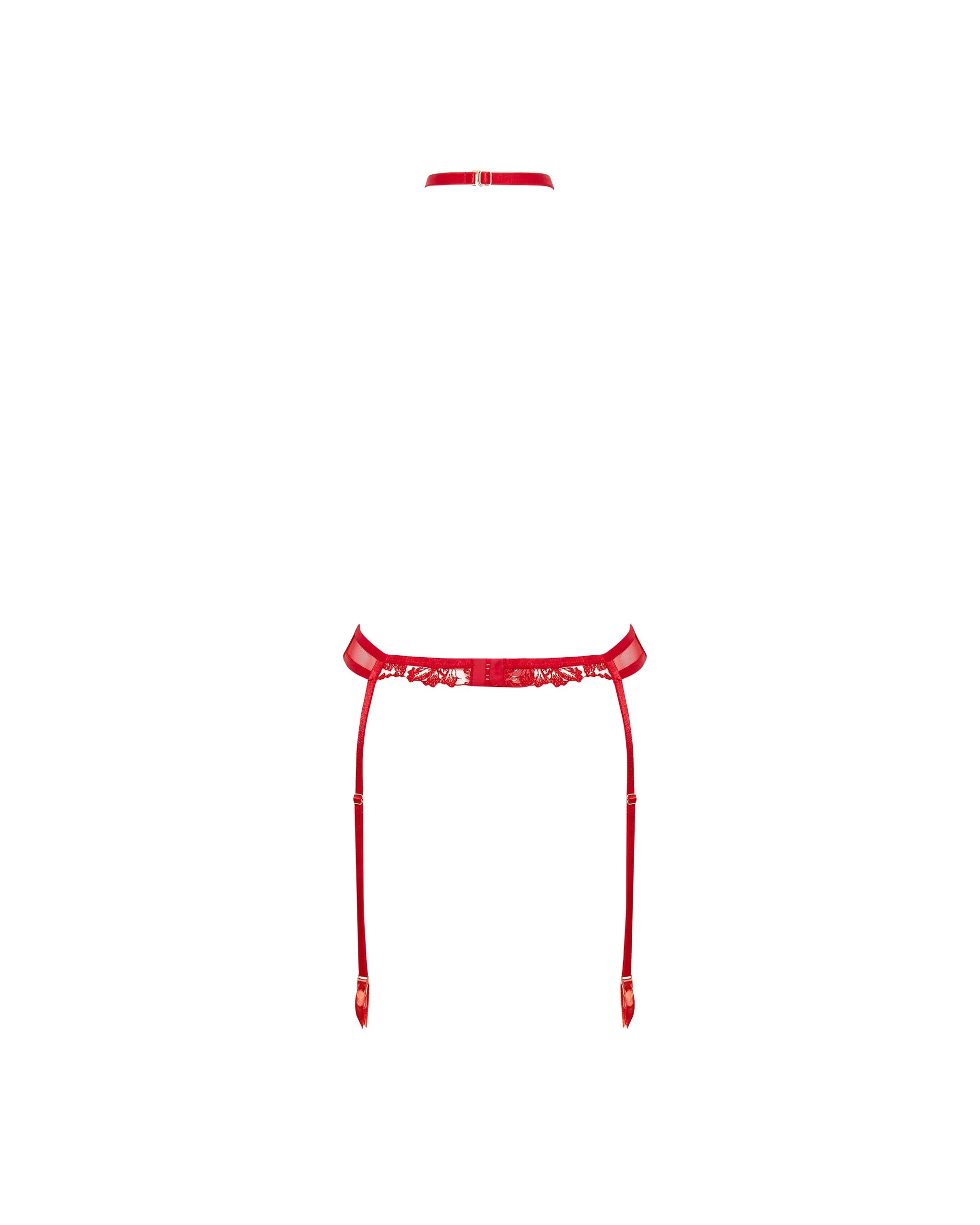 Samara Harness (with detachable collar) Red/Sheer