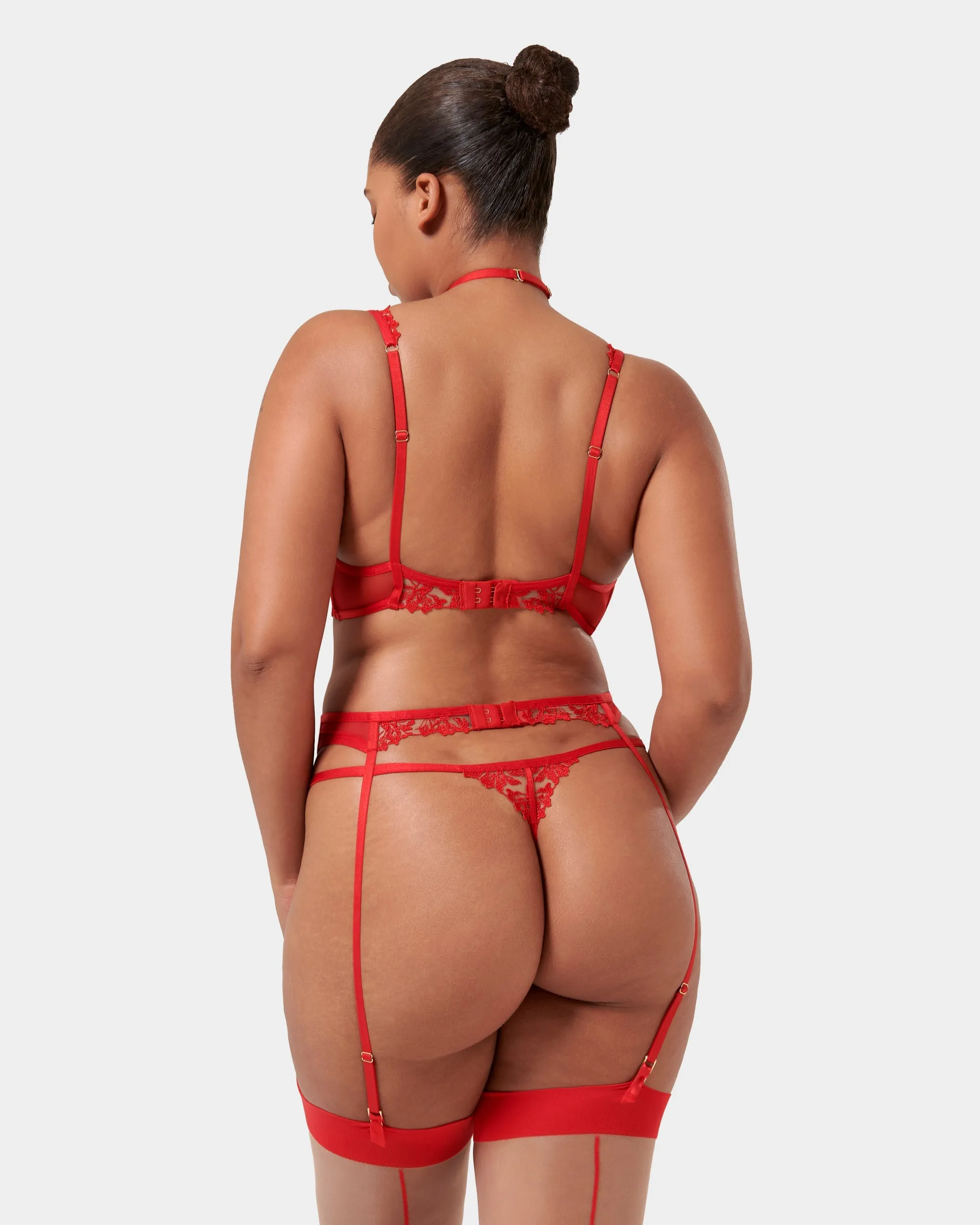 Samara Harness (with detachable collar) Red/Sheer