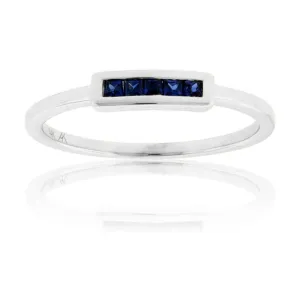 Sapphire & Diamond Channel Set Ring