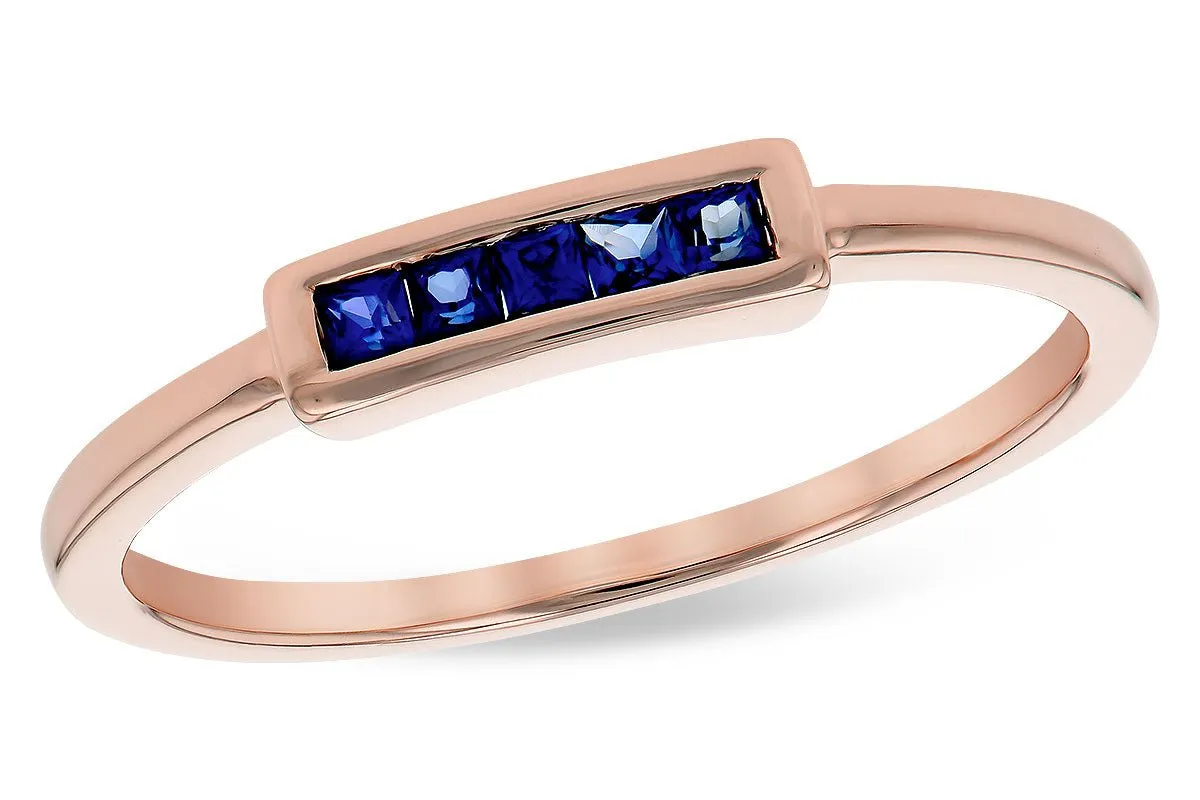 Sapphire & Diamond Channel Set Ring