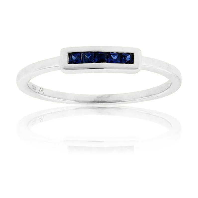 Sapphire & Diamond Channel Set Ring