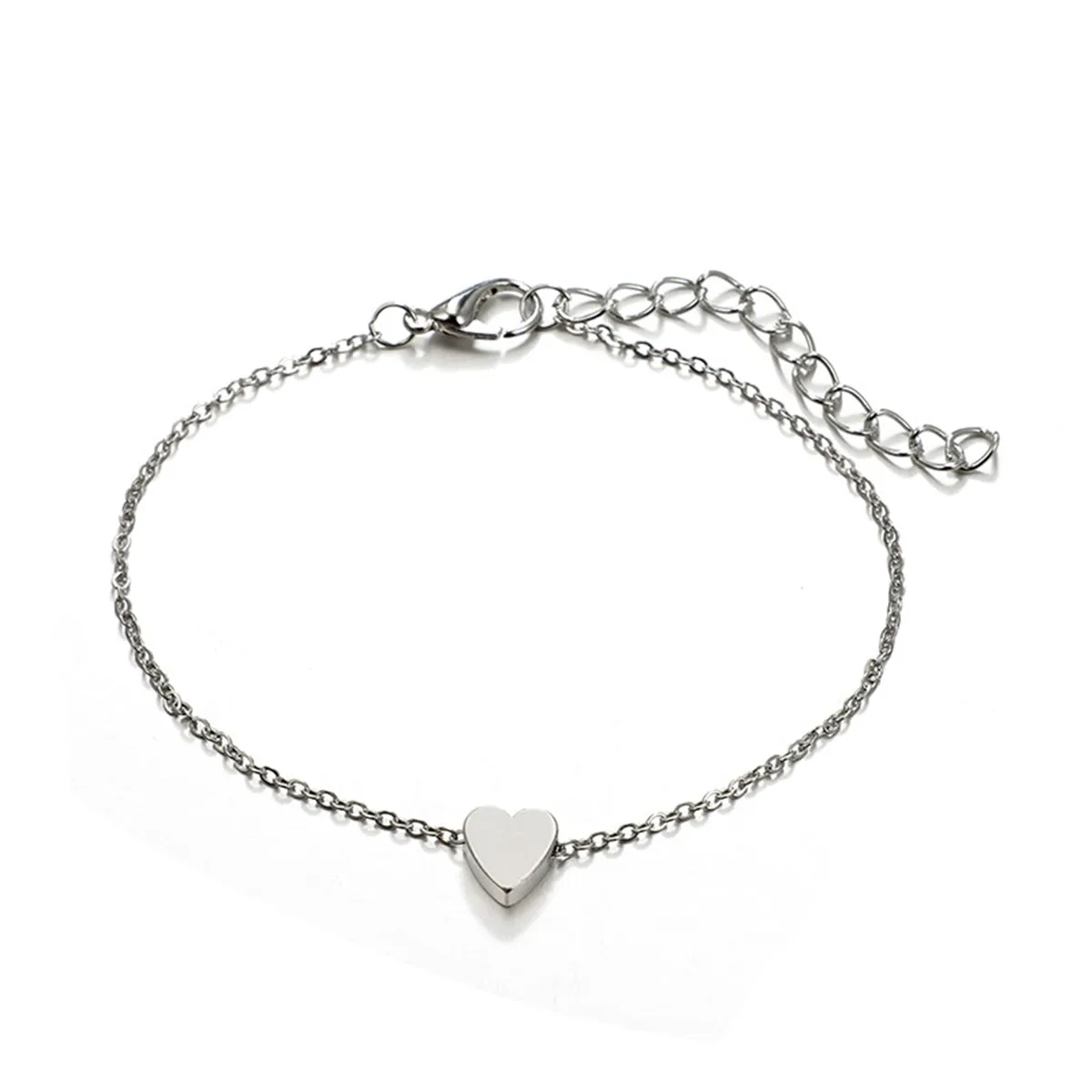 Seashell & Silver-Plated Heart Anklet Set