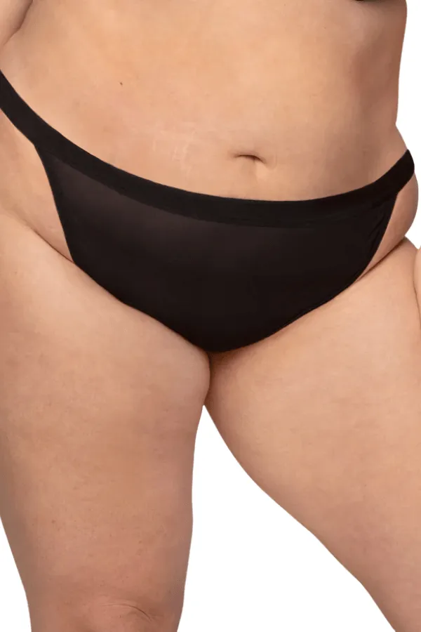 Sheer Mesh G-String - Black
