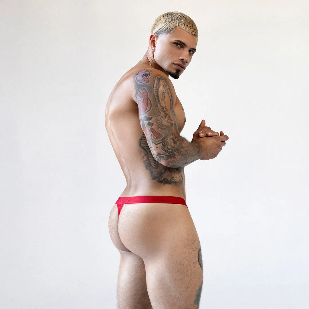 Sheer Thong Rowan Red