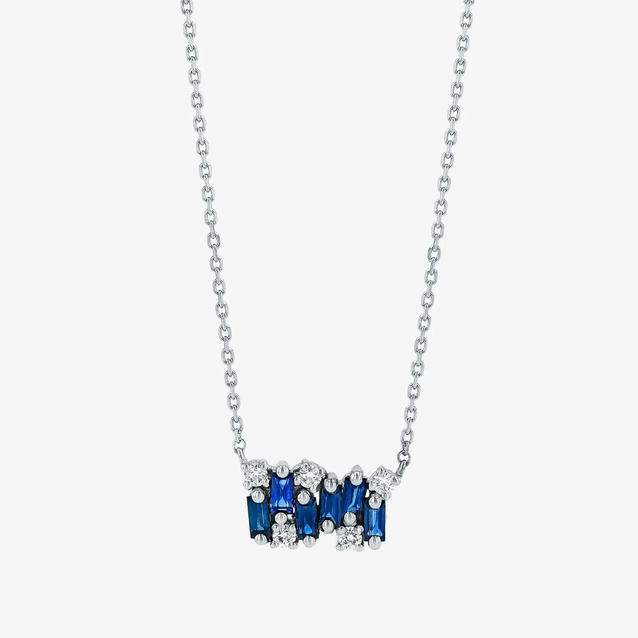 SHIMMER DARK BLUE SAPPHIRE MINI BAR PENDANT