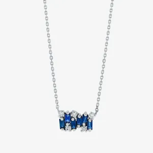 SHIMMER DARK BLUE SAPPHIRE MINI BAR PENDANT