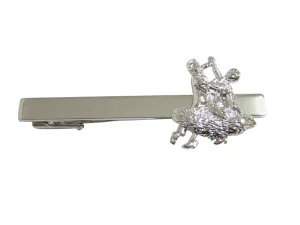 Silver Toned Ballroom Dancing Square Tie Clip