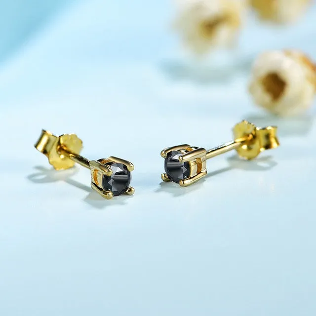 Simulated Moissanite Gemstone Stud Earrings Women's Solid 925 Sterling Silver Fine Jewelry