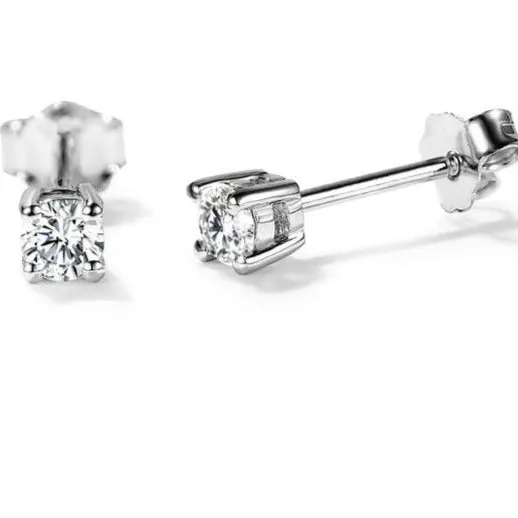 Simulated Moissanite Gemstone Stud Earrings Women's Solid 925 Sterling Silver Fine Jewelry
