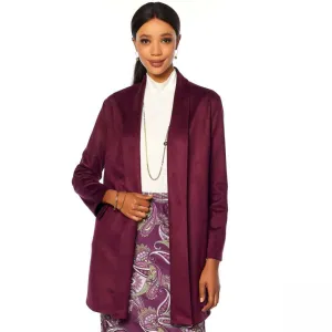 Slinky Brand Women's Long Sleeve Knit Faux Suede Duster
