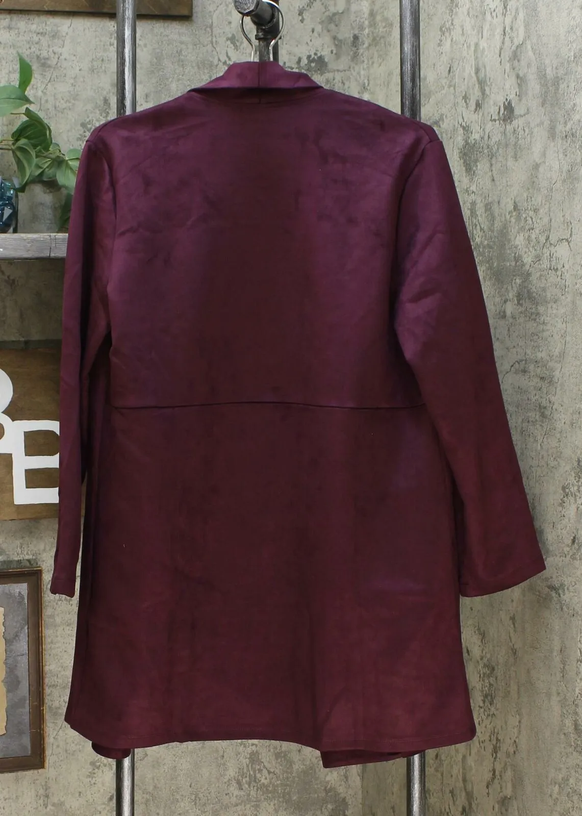 Slinky Brand Women's Long Sleeve Knit Faux Suede Duster