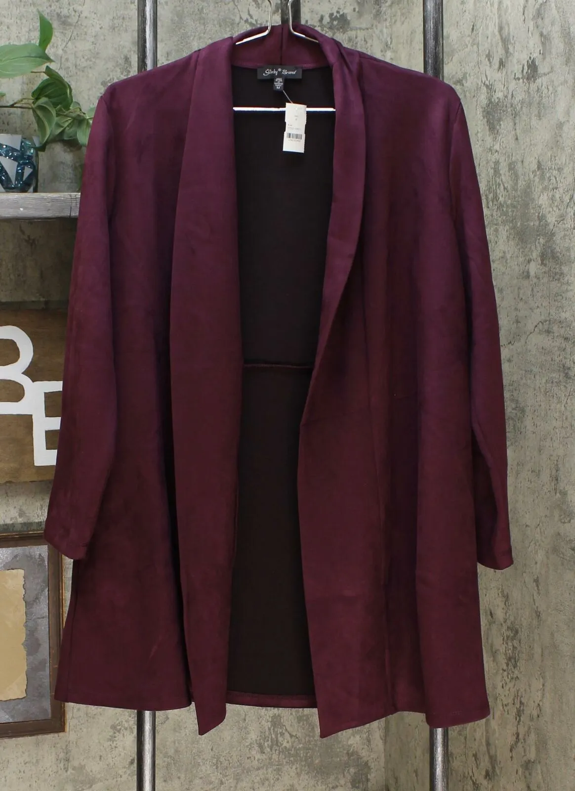 Slinky Brand Women's Long Sleeve Knit Faux Suede Duster