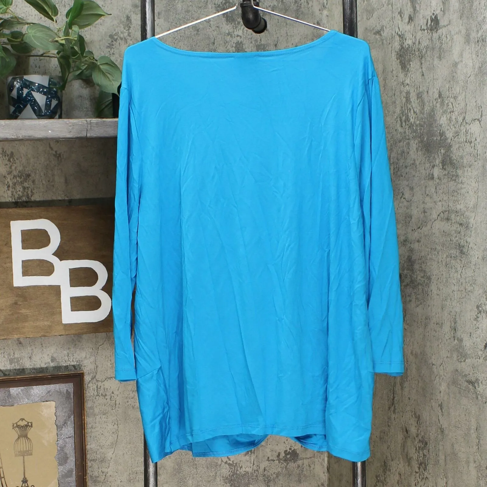 Slinky Brand Women's Plus Size 2 Pack 3/4-Sleeve Twist Front Tunic Tops