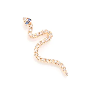 SNAKE KNOT Blue Sapphire Eye Earring