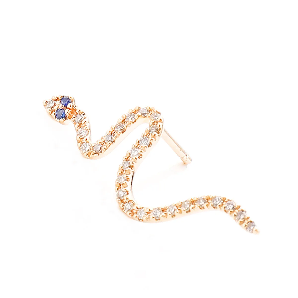 SNAKE KNOT Blue Sapphire Eye Earring