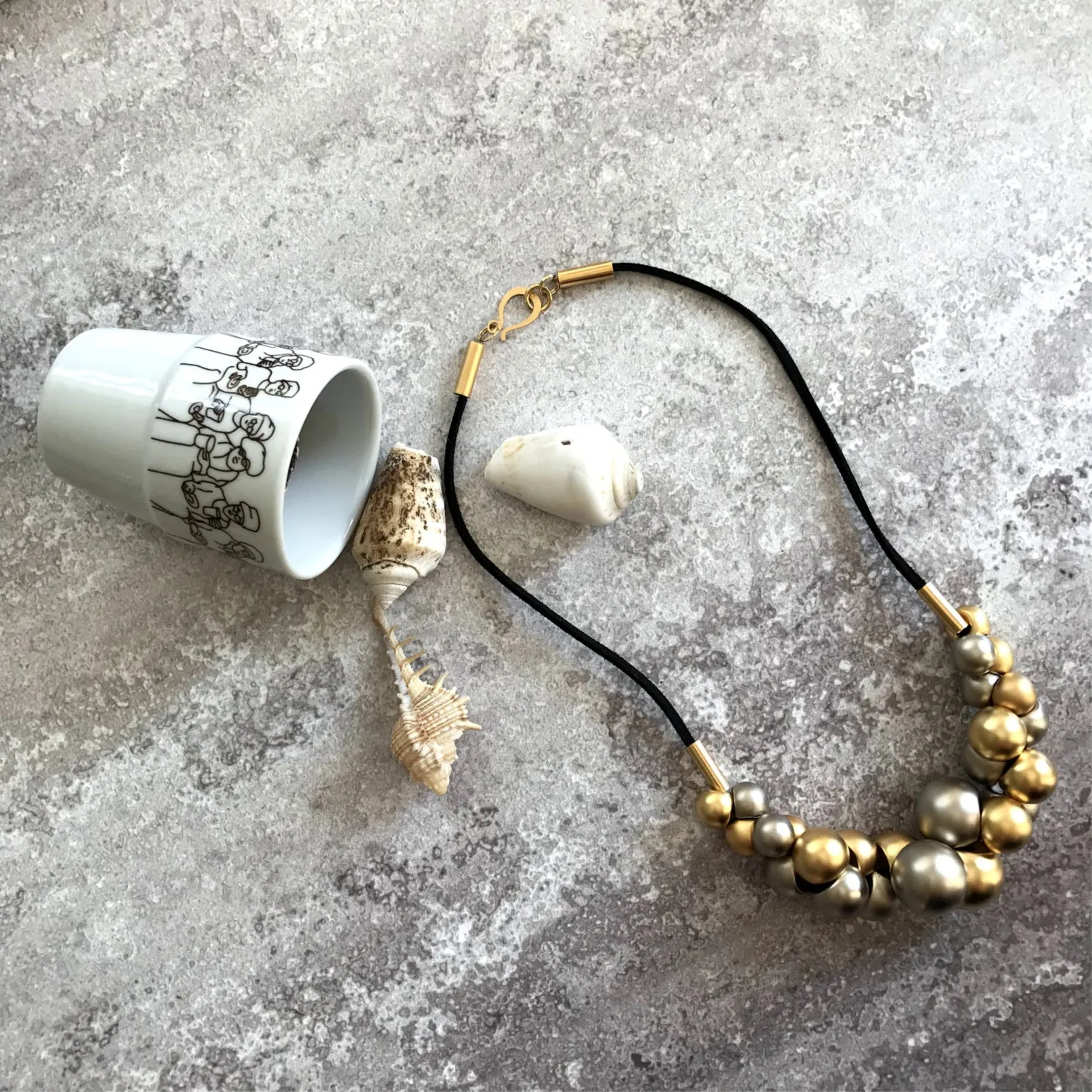 Sophia - Festive gold & silver cluster necklace