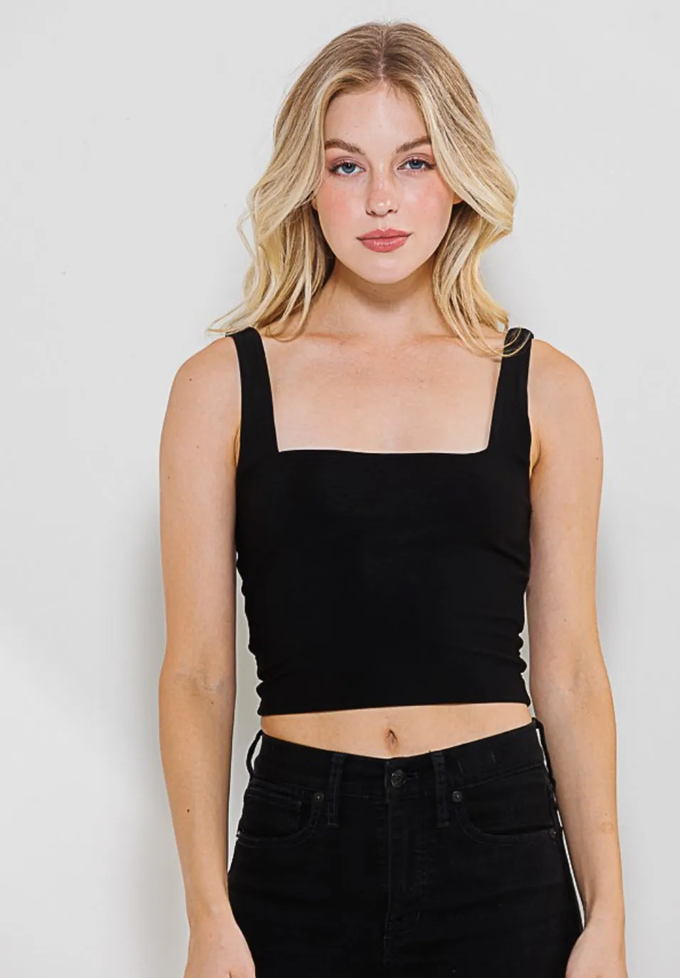 Square Neck Top, Three Colors