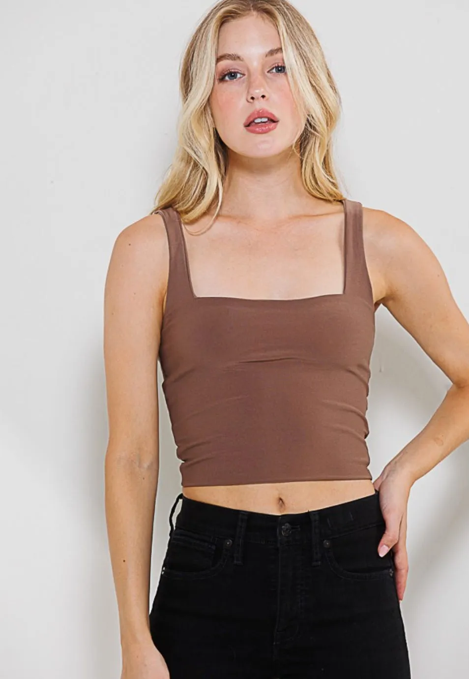 Square Neck Top, Three Colors