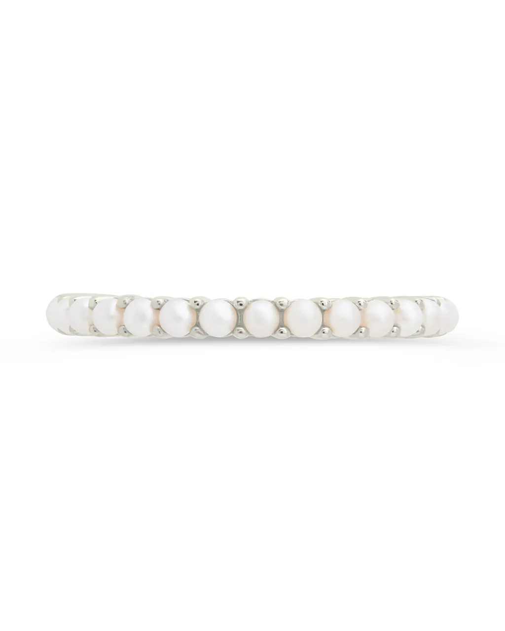 Sterling Silver Gianna Pearl Eternity Ring