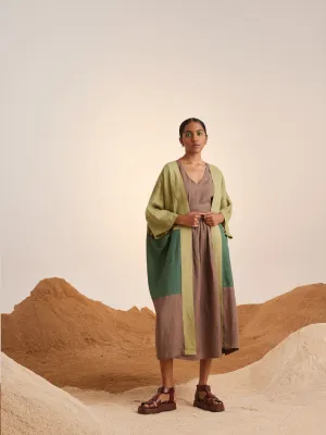 Summer Cape Overlay Freya-Macha-Fern-Ash-Linen-Ss25-Fc-Mfa-Cord