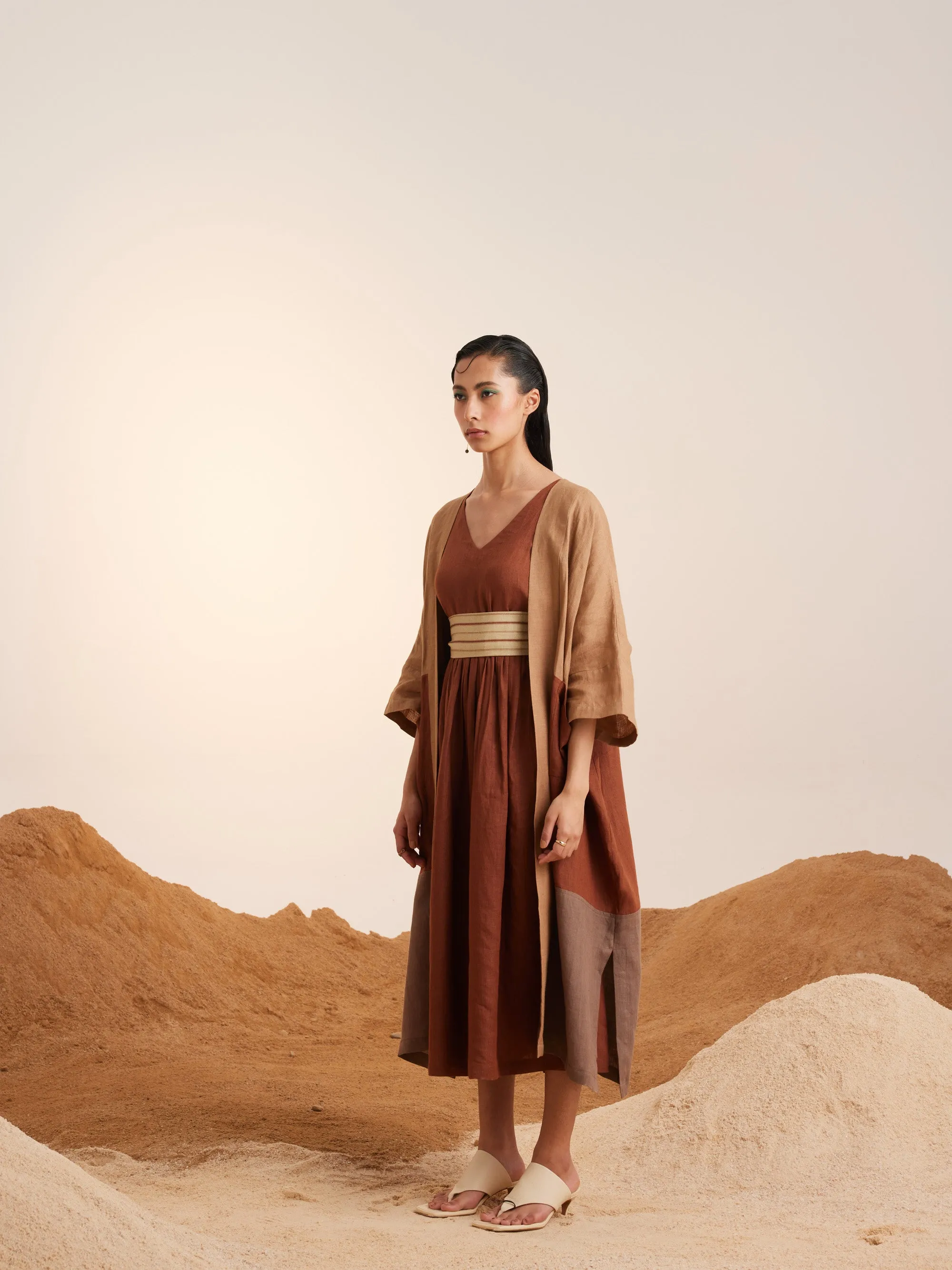 Summer Co-Ord Set Of 3 Cape Freya-Sand-Rust & Ash-Linen-Ss25-Fcs3-Sra-Cord