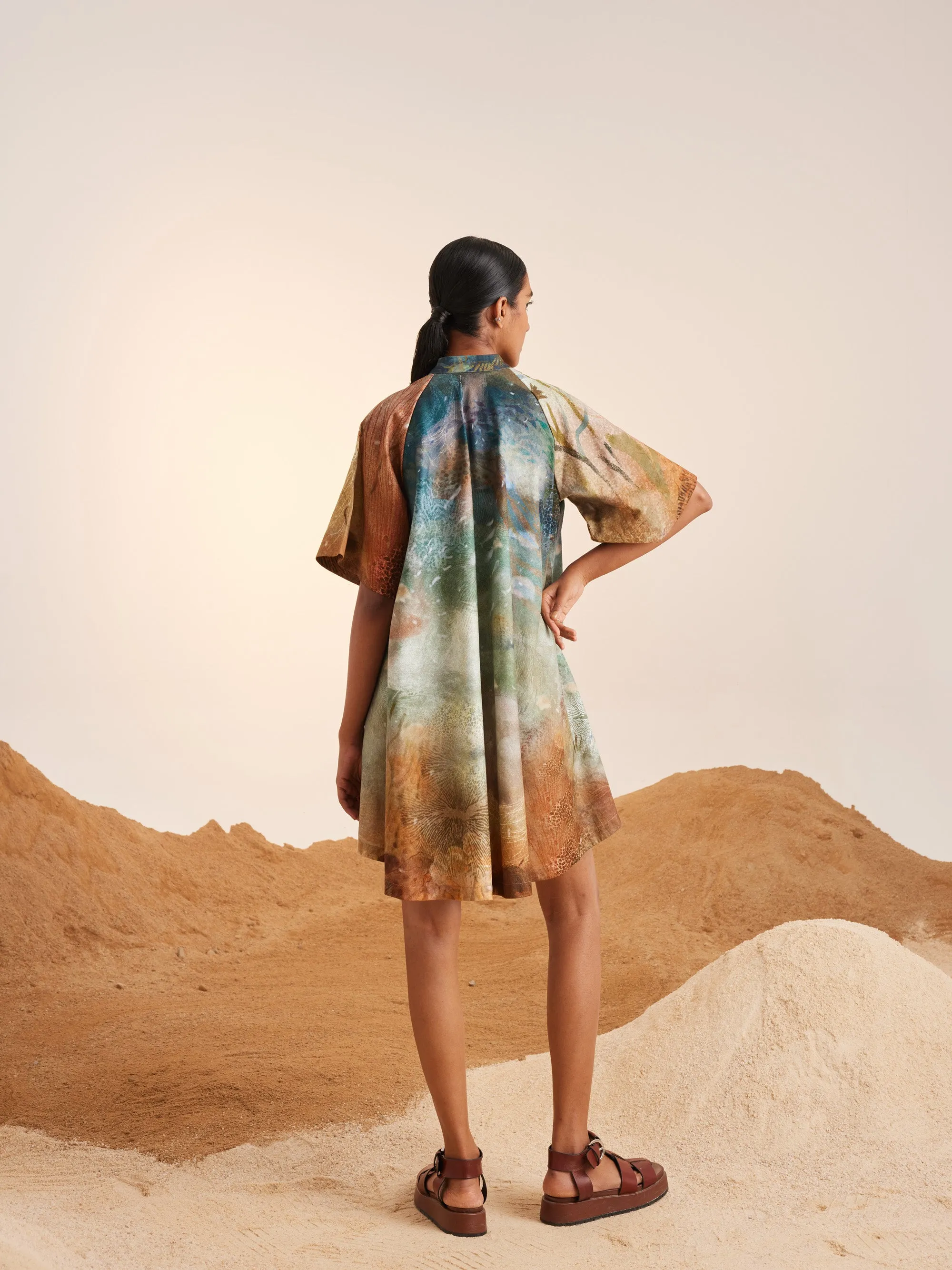 Summer Dress A-Line-Underwater-Cotton Satin Ss25-Alined-Unw-Cord