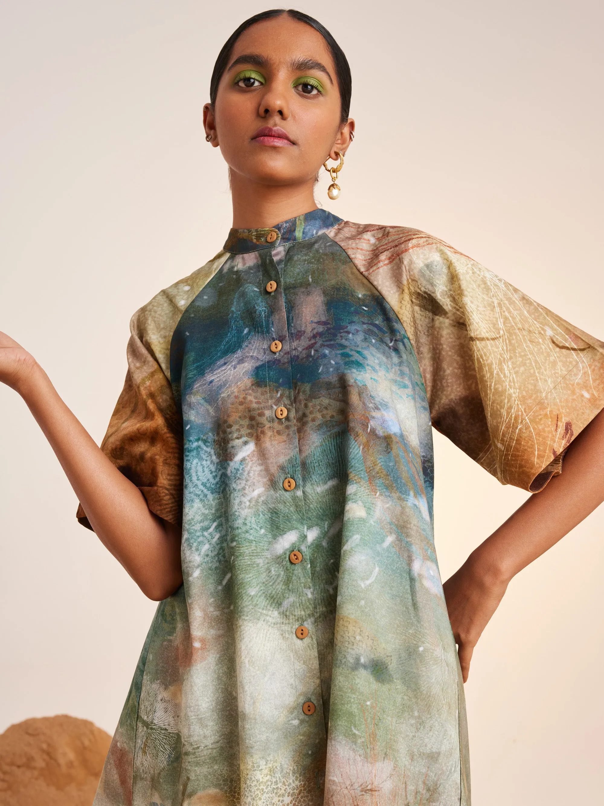 Summer Dress A-Line-Underwater-Cotton Satin Ss25-Alined-Unw-Cord