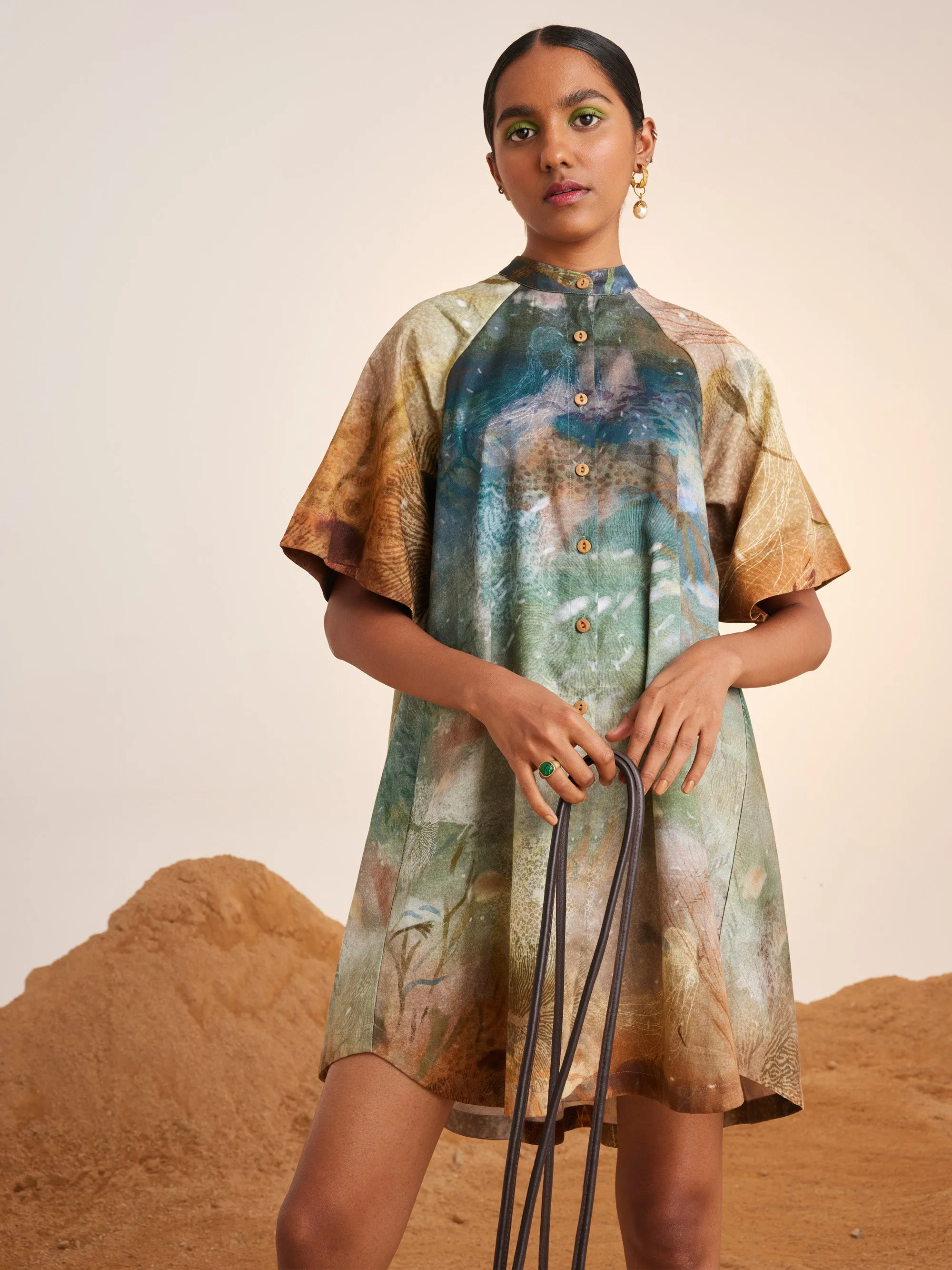 Summer Dress A-Line-Underwater-Cotton Satin Ss25-Alined-Unw-Cord