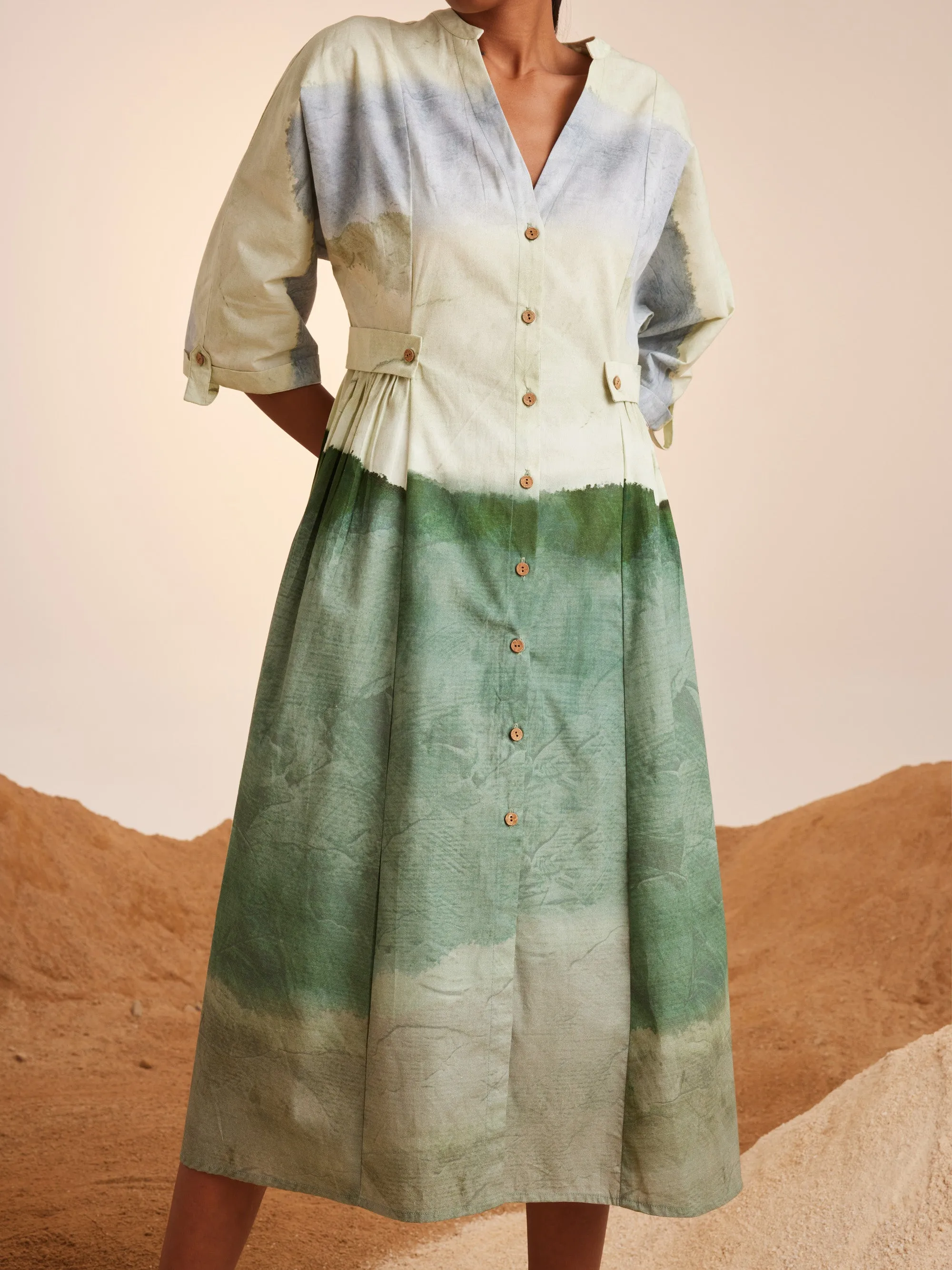 Summer Dress Button Down-Earth Cotton Ss25-Bdd-Erth-Cord