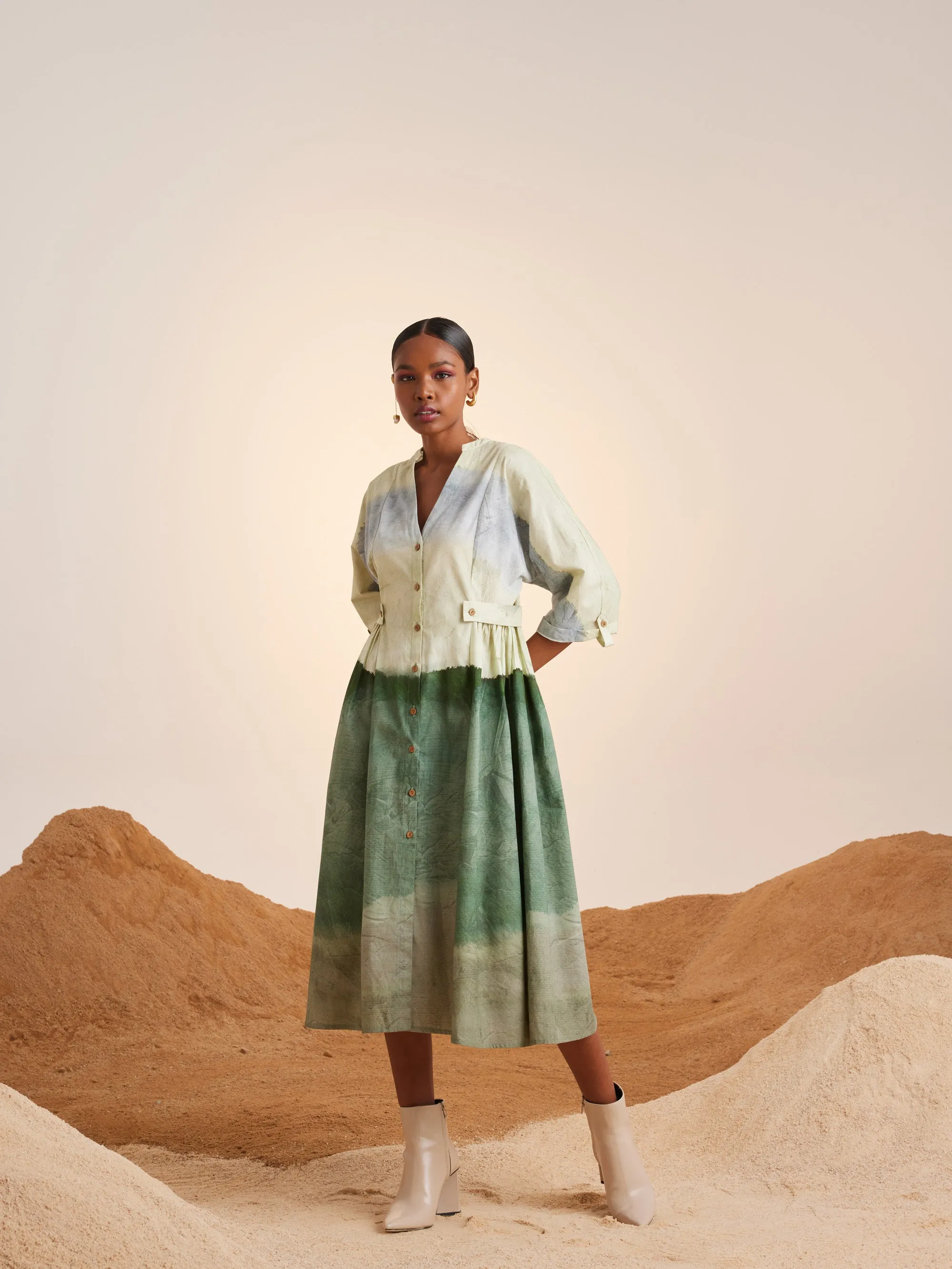 Summer Dress Button Down-Earth Cotton Ss25-Bdd-Erth-Cord