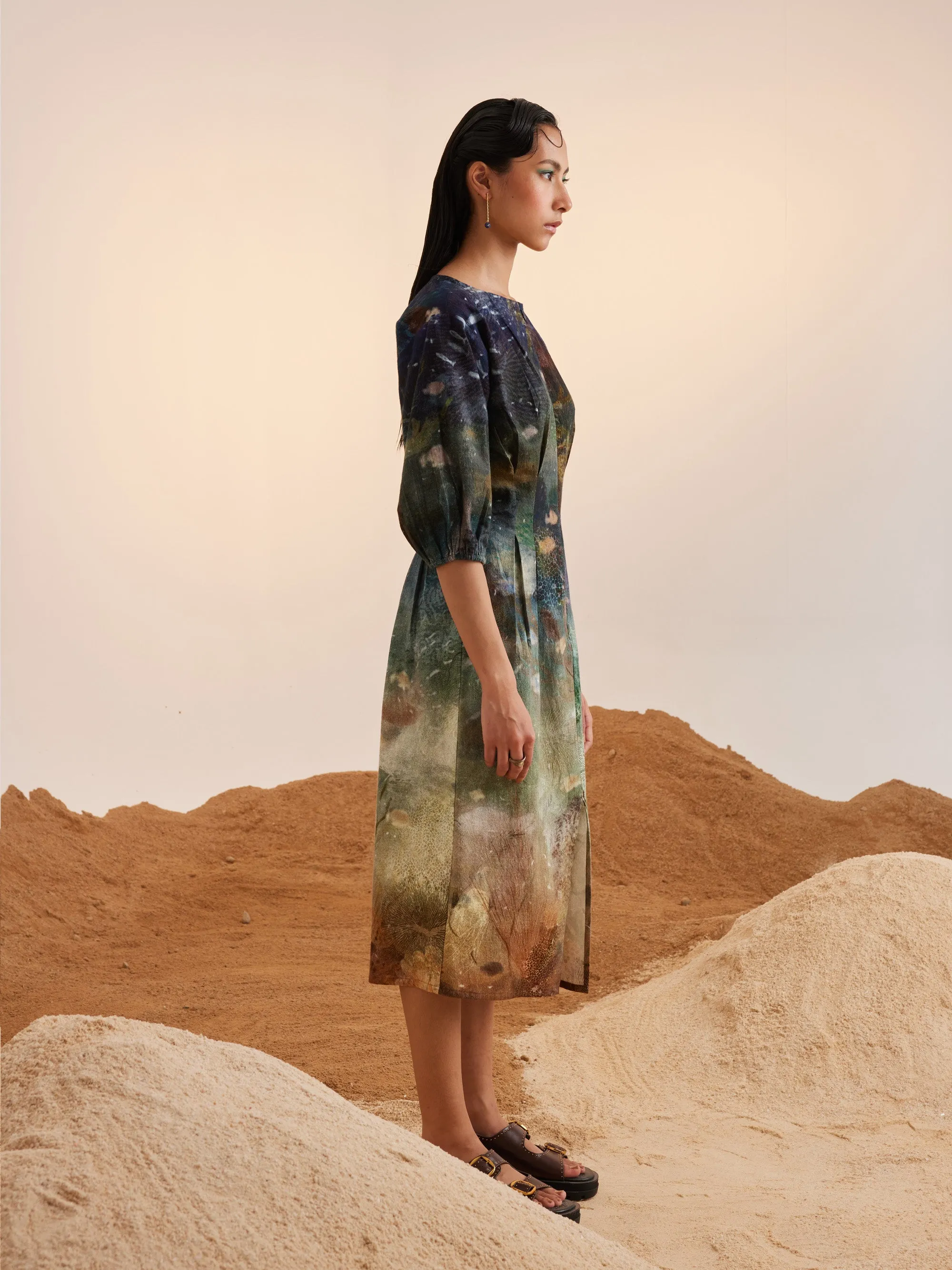 Summer Dress Shaft-Underwater-Cotton Crinkle Ss25-Shfd-Unw-Cord