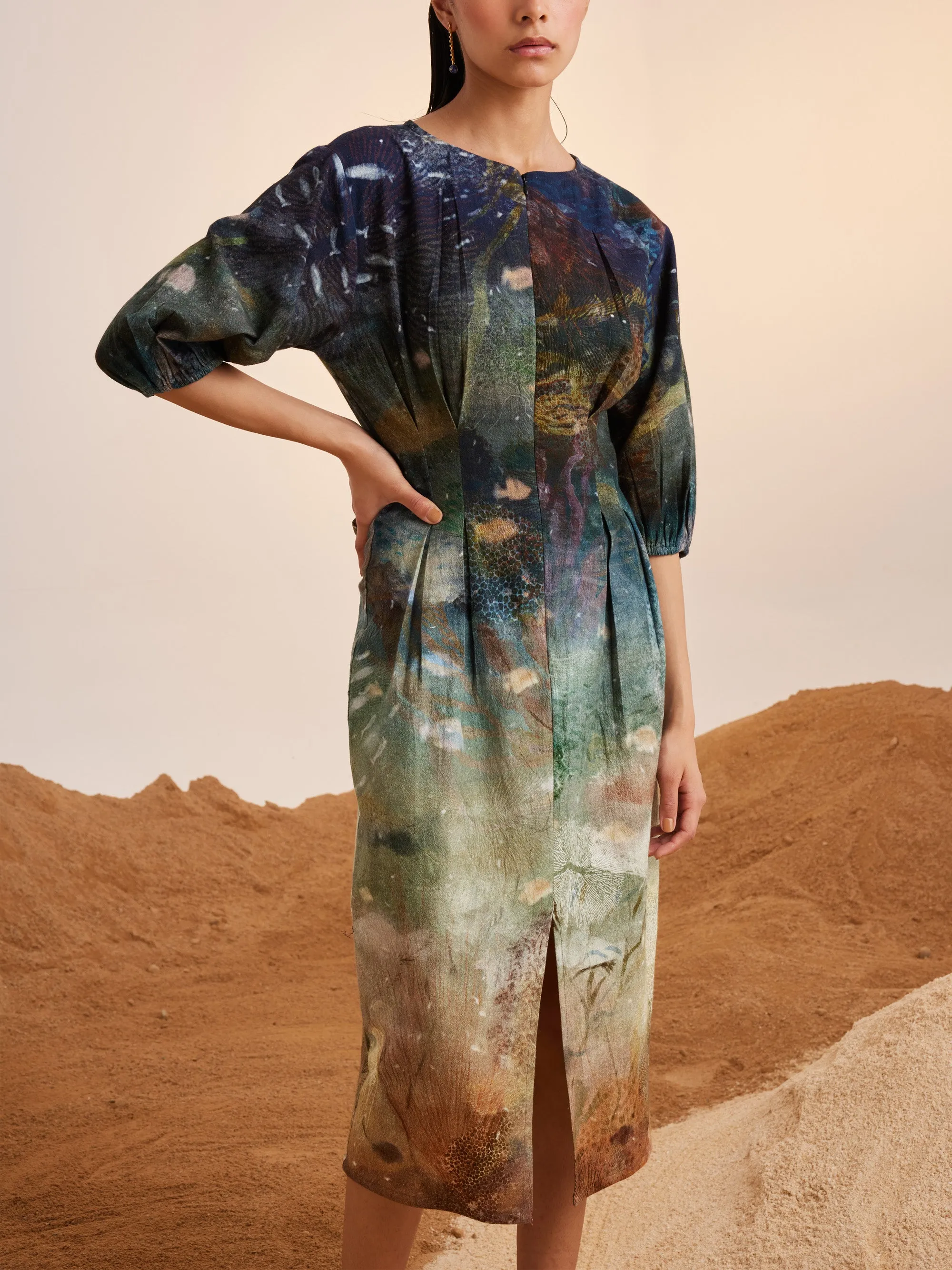Summer Dress Shaft-Underwater-Cotton Crinkle Ss25-Shfd-Unw-Cord