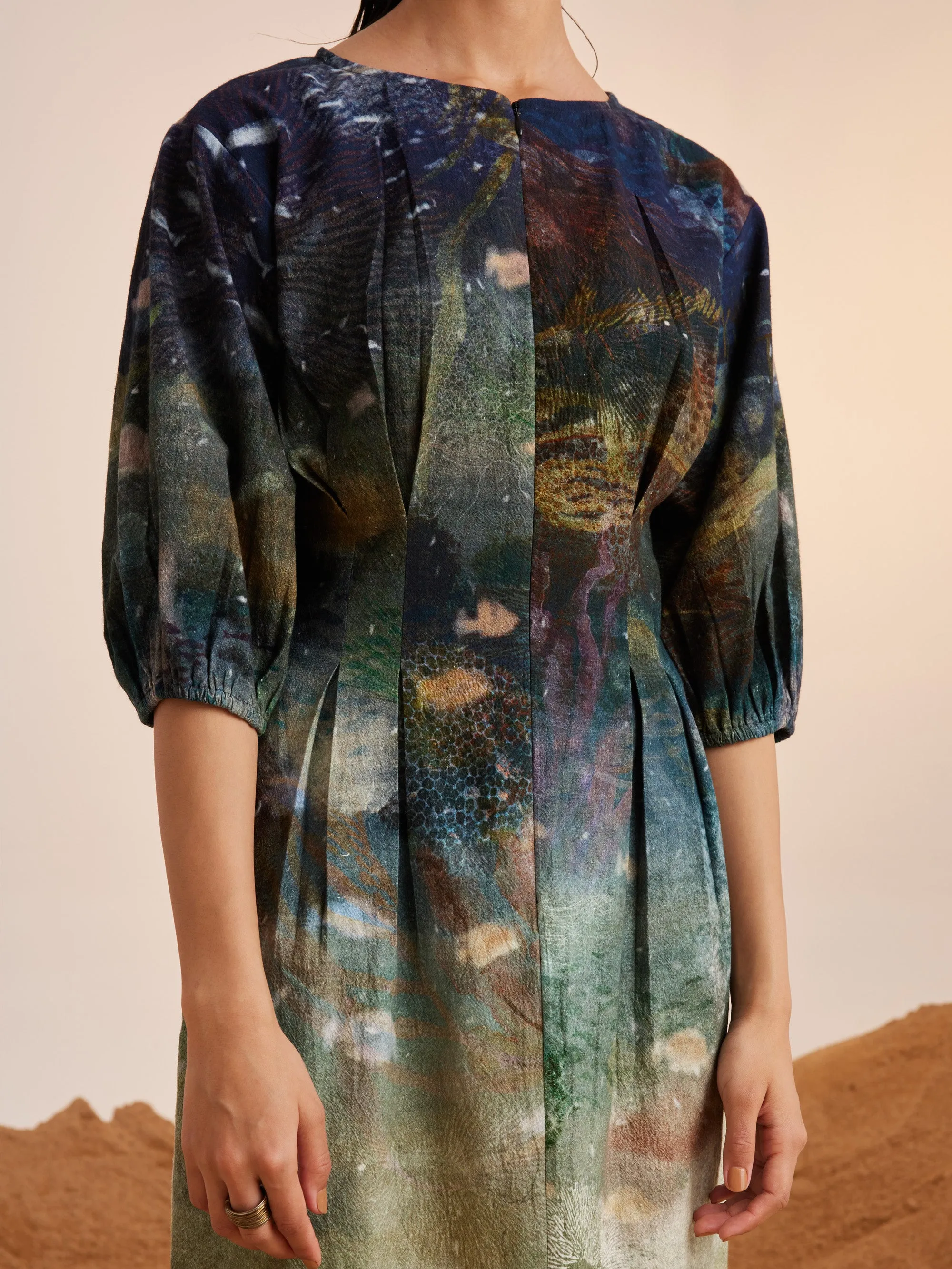 Summer Dress Shaft-Underwater-Cotton Crinkle Ss25-Shfd-Unw-Cord