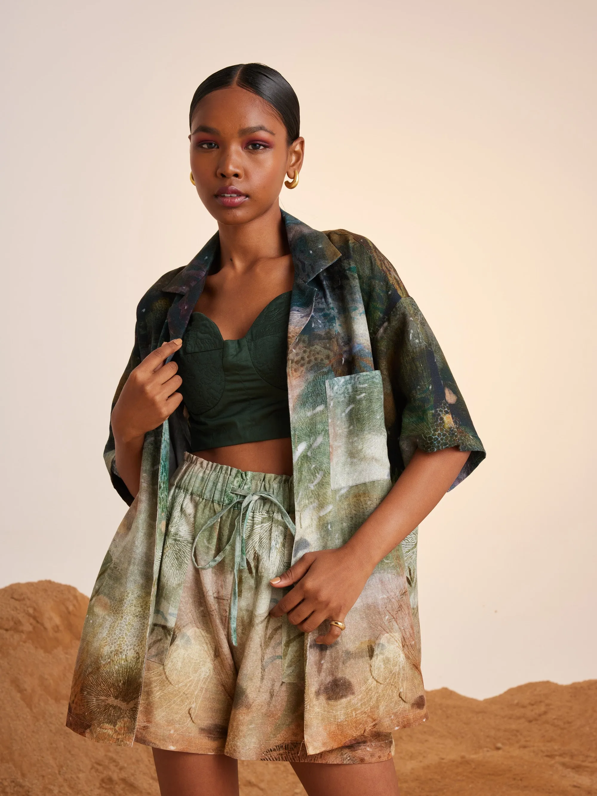 Summer Shirt  Top Oversized Unisex-Underwater-Linen-Ss25-Uos-Udw-Cord